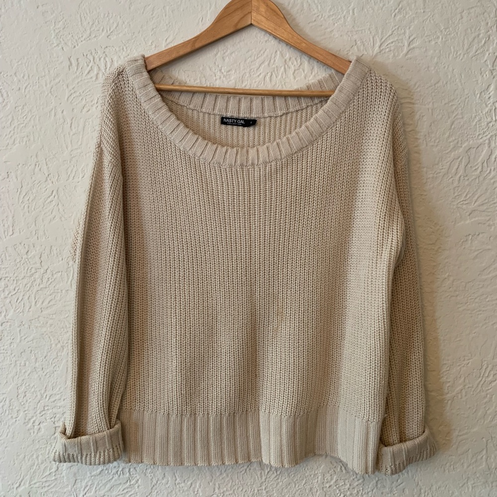 Nasty Gal Off Shoulder Knit Sweater